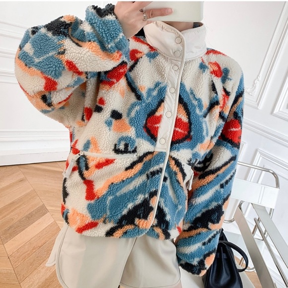 Free People Hit the Slopes Printed Fleece Jacket - Picture 3 of 3